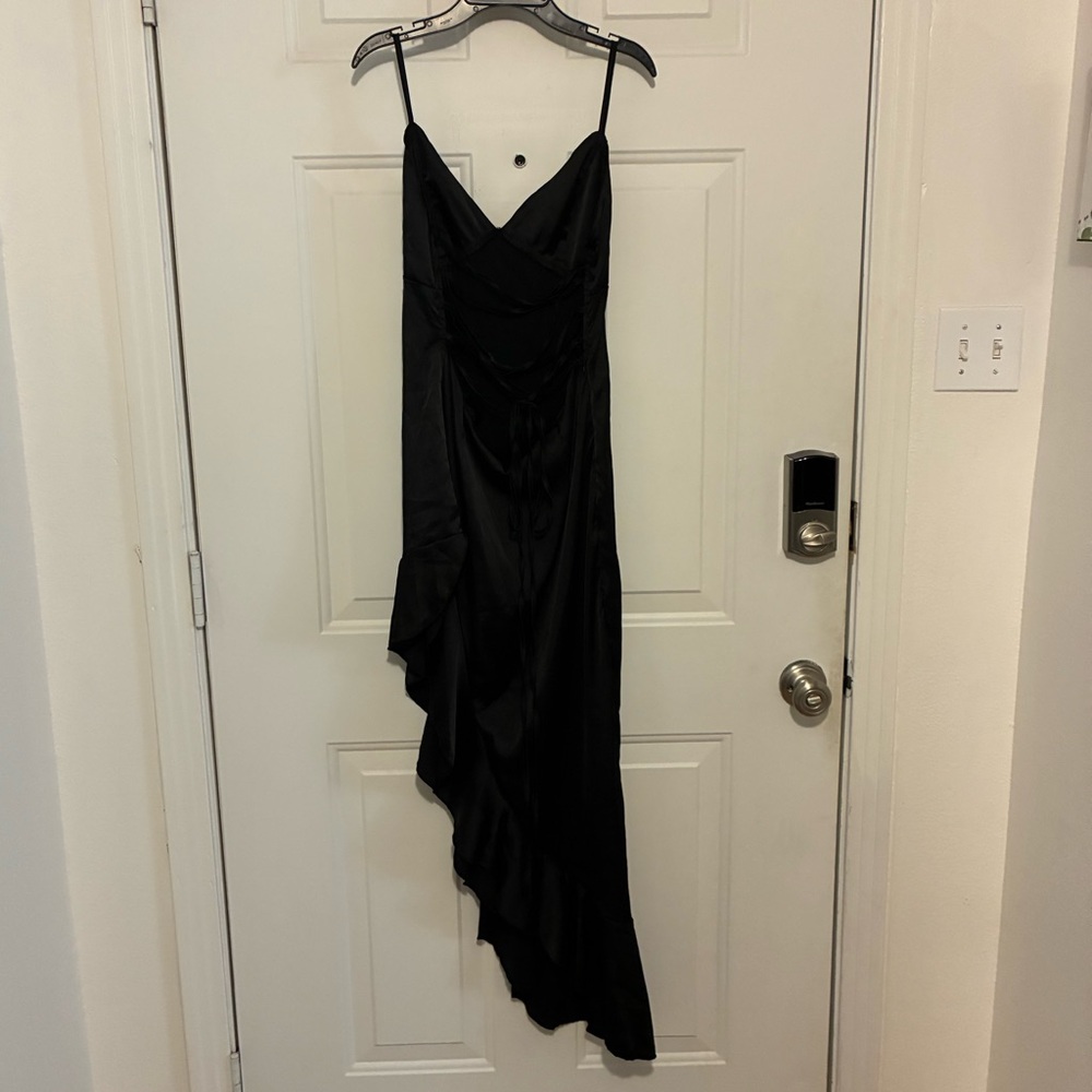 SHEIN Black Asymmetrical Slip Dress
